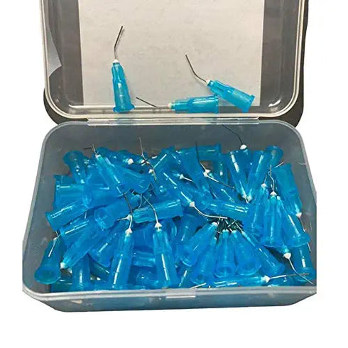 Pre-Bent Needle Applicator Tips Dispensing Tips 18ga, 20ga, 22ga, 25ga Etchant Flow Resin Tips 100pcs/Bx